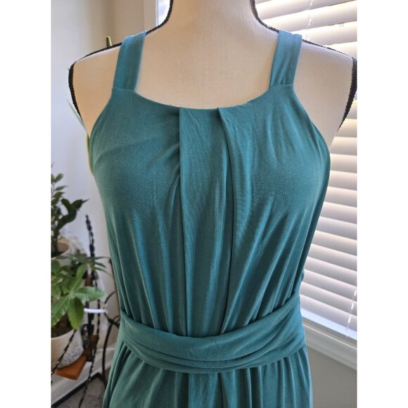 Maeve Assymetrical Dark Teal Dress Greek Style - Picture 2 of 9